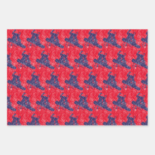Snowboarder Hoch auf einer Piste Geschenkpapier Set