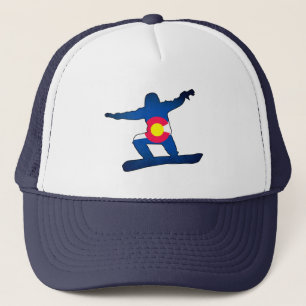 Snowboarder-Hut auf Colorado-Flagge Truckerkappe