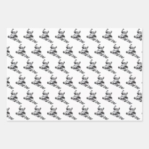 Snowboarder in Camouflage Gray Geschenkpapier Set