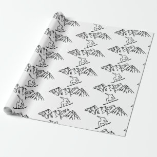 Snowboarder in den Bergen, 02 Geschenkpapier