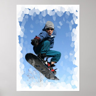 Snowboarder in der SNow Print Poster