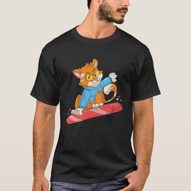 Snowboarder-Katze T-Shirt (Vorderseite)