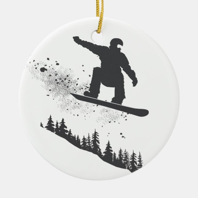 Snowboarder Keramik Ornament (Vorne)