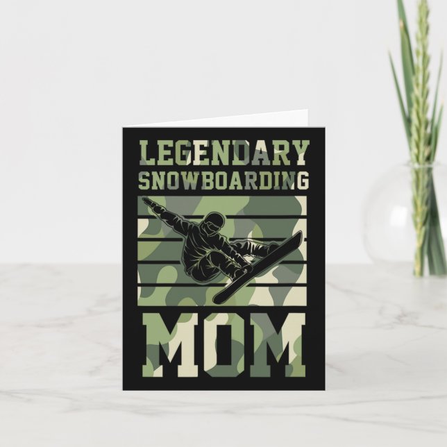 Snowboarder Mama 80er Retro Snowboarder Karte (Vorderseite)
