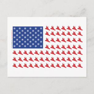 Snowboarder-Patriotic-USA-Flag Postkarte