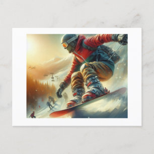 Snowboarder, Postkarte
