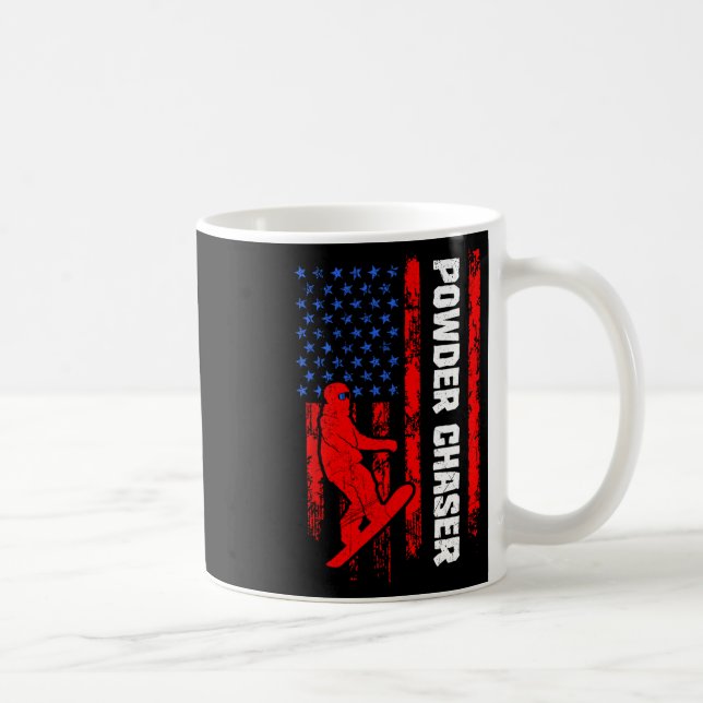 Snowboarder Powder Chaser Funny Snowboarder Kind Kaffeetasse (Rechts)