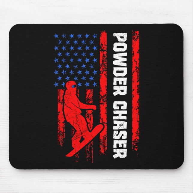 Snowboarder Powder Chaser Funny Snowboarder Kind Mousepad (Vorne)