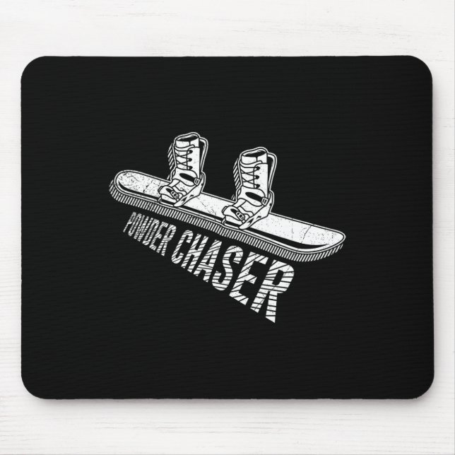 Snowboarder Powder Chaser Funny Snowboarder Kind Mousepad (Vorne)