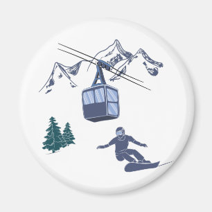 Snowboarder Power zum People Ski Resort Magnet