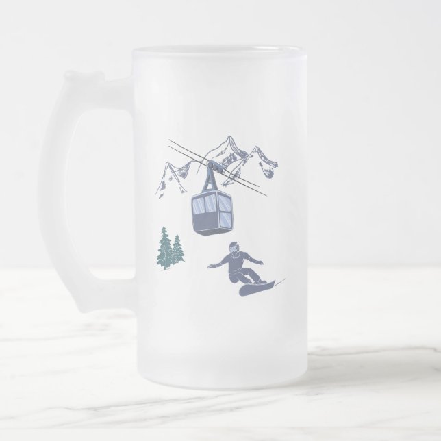 Snowboarder Power zum People Ski Resort Mattglas Bierglas (Links)