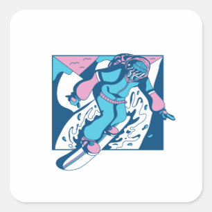 Snowboarder Quadratischer Aufkleber