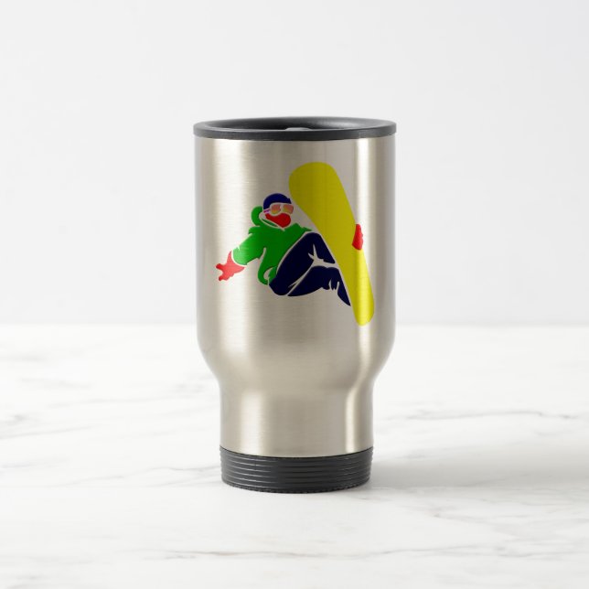 Snowboarder-Reise-Tasse Reisebecher (Mittel)