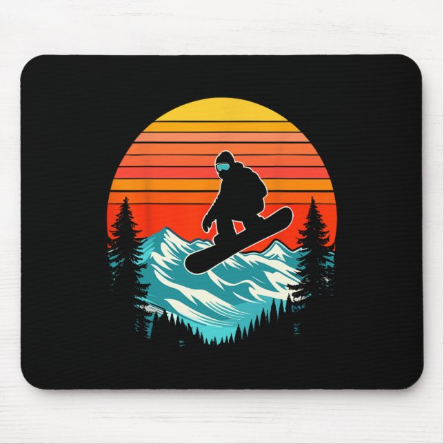 Snowboarder Retro Snowboard Extreme S Mousepad (Vorne)