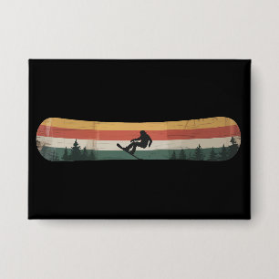 Snowboarder Retro-Wintersport-Geschenk Button