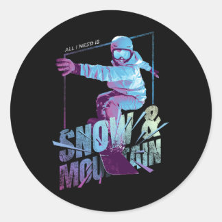 Snowboarder Runder Aufkleber