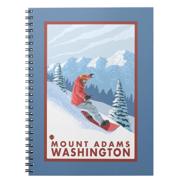 Snowboarder Scene - Mount Adams, Washington Notizblock (Vorderseite)