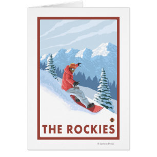 Snowboarder Scene - The Rockies