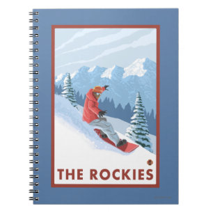 Snowboarder Scene - The Rockies Notizblock