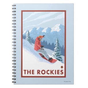 Snowboarder Scene - The Rockies Notizblock