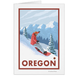Snowboarder Scene - Vintage Travel Poster