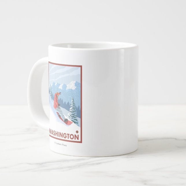 Snowboarder Scene - Washington Jumbo-Tasse (Vorderseite Links)