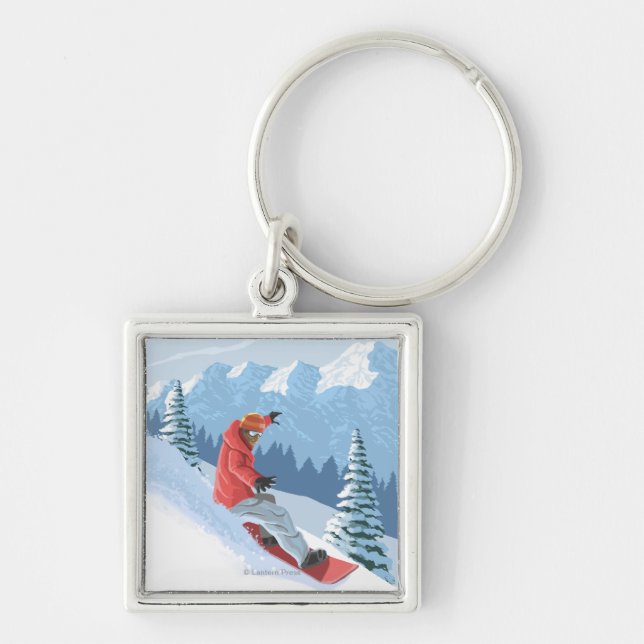 Snowboarder Scene - Washington Schlüsselanhänger (Vorne)