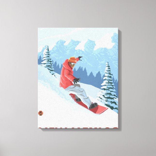 Snowboarder SceneNew Mexico Leinwanddruck (Vorderseite)