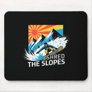 Snowboarder Shred die Pisten Snowboarden Enthusia Mousepad