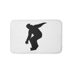 Snowboarder-Silhouette Badematte