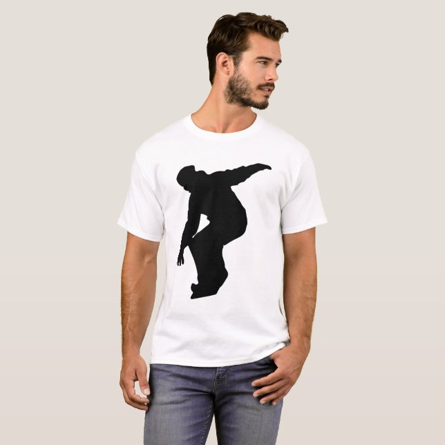 Snowboarder-Silhouette T-Shirt (Vorne ganz)