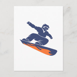 Snowboarder-Silhouette - Wählen Sie die Hintergrun Postkarte