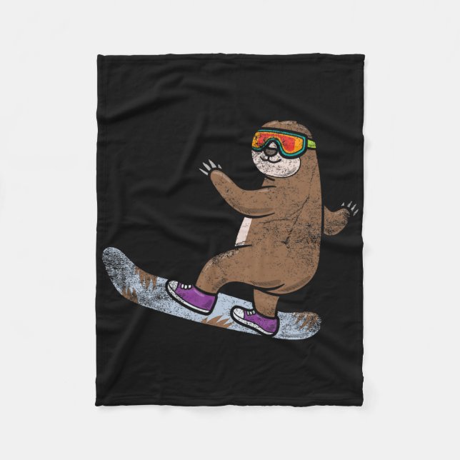 Snowboarder Sloth Lover Snowboarden Snow Winter S Fleecedecke (Vorderseite)