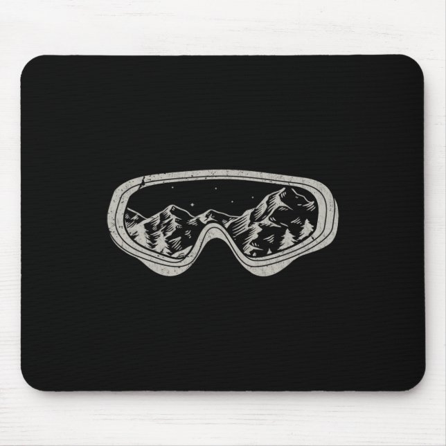 Snowboarder Snowboarden Goggles Wintersportschnee Mousepad (Vorne)