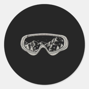 Snowboarder Snowboarden Goggles Wintersportschnee Runder Aufkleber