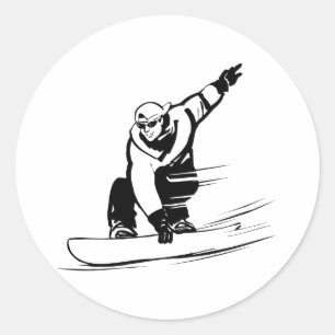 Snowboarder Snowboarden Liebe Sport Fitness Runder Aufkleber