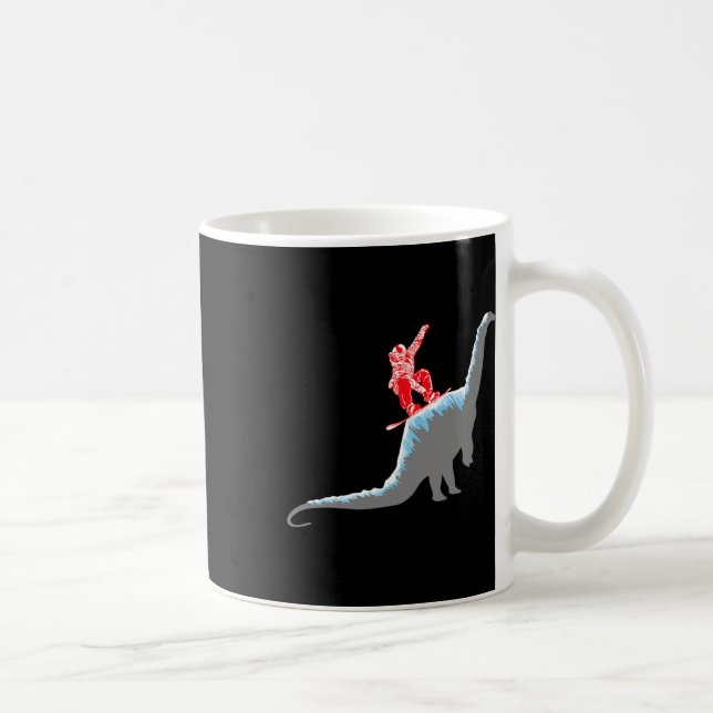Snowboarder Snowboarden Mountain Snowboard Dinosa Kaffeetasse (Rechts)