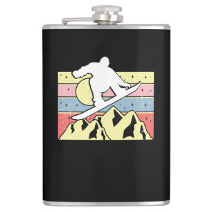 Snowboarder Snowboarden Snowboard Retro Flachmann
