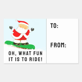 Snowboarder Snowboarding Holiday Gift Tags Rechteckiger Aufkleber