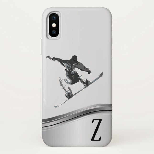 Snowboarder Sports Snowboard Monogram Case-Mate iPhone Hülle (Rückseite)