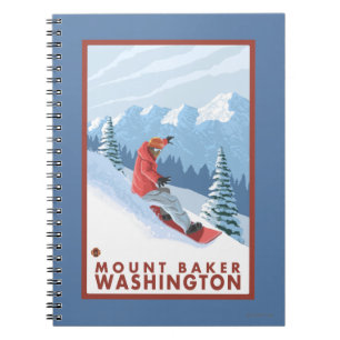 Snowboarder-Szene - Berg-Bäcker, Washington Notizblock