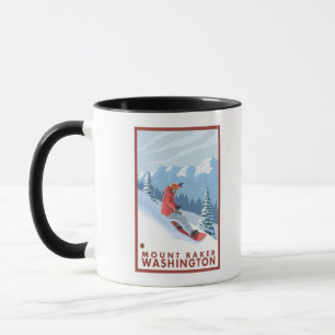 Snowboarder-Szene - Berg-Bäcker, Washington Tasse