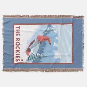 Snowboarder-Szene - die Rockies Decke