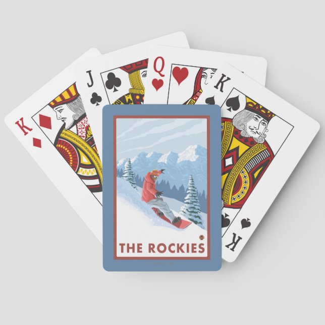 Snowboarder-Szene - die Rockies Spielkarten (Rückseite)