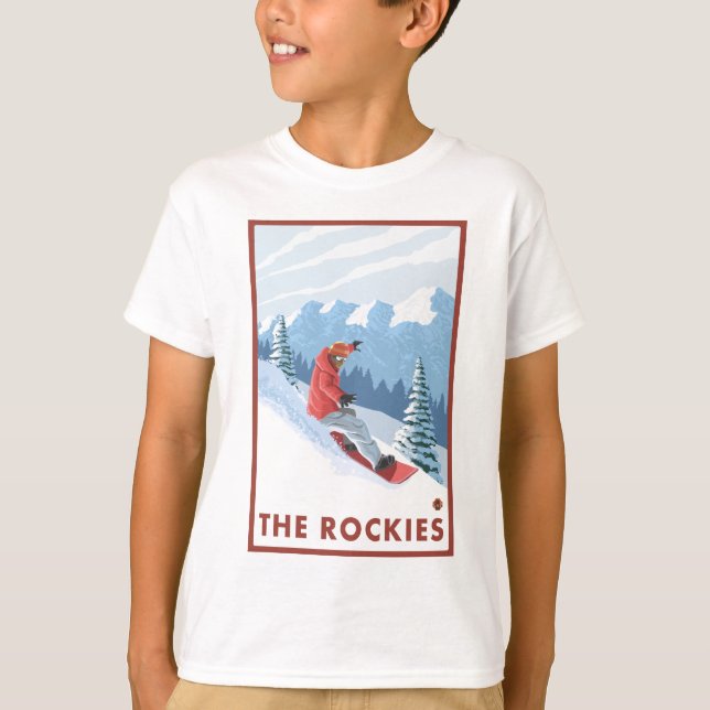 Snowboarder-Szene - die Rockies T-Shirt (Vorderseite)