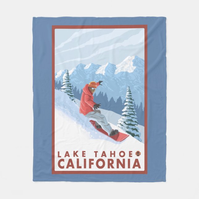 Snowboarder-Szene - Lake Tahoe, Kalifornien Fleecedecke (Vorderseite)