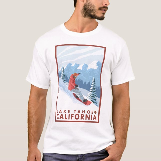 Snowboarder-Szene - Lake Tahoe, Kalifornien T-Shirt (Vorderseite)