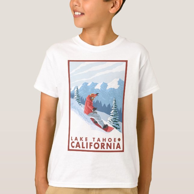 Snowboarder-Szene - Lake Tahoe, Kalifornien T-Shirt (Vorderseite)