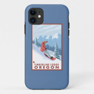 Snowboarder-Szene - Timberline-Häuschen, Oregon Case-Mate iPhone Hülle
