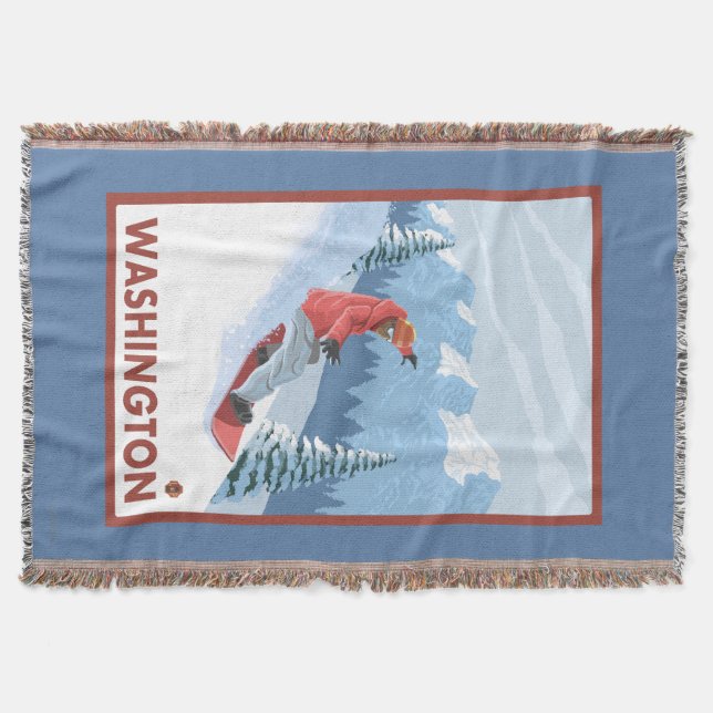 Snowboarder-Szene - Washington Decke (Vorderseite)